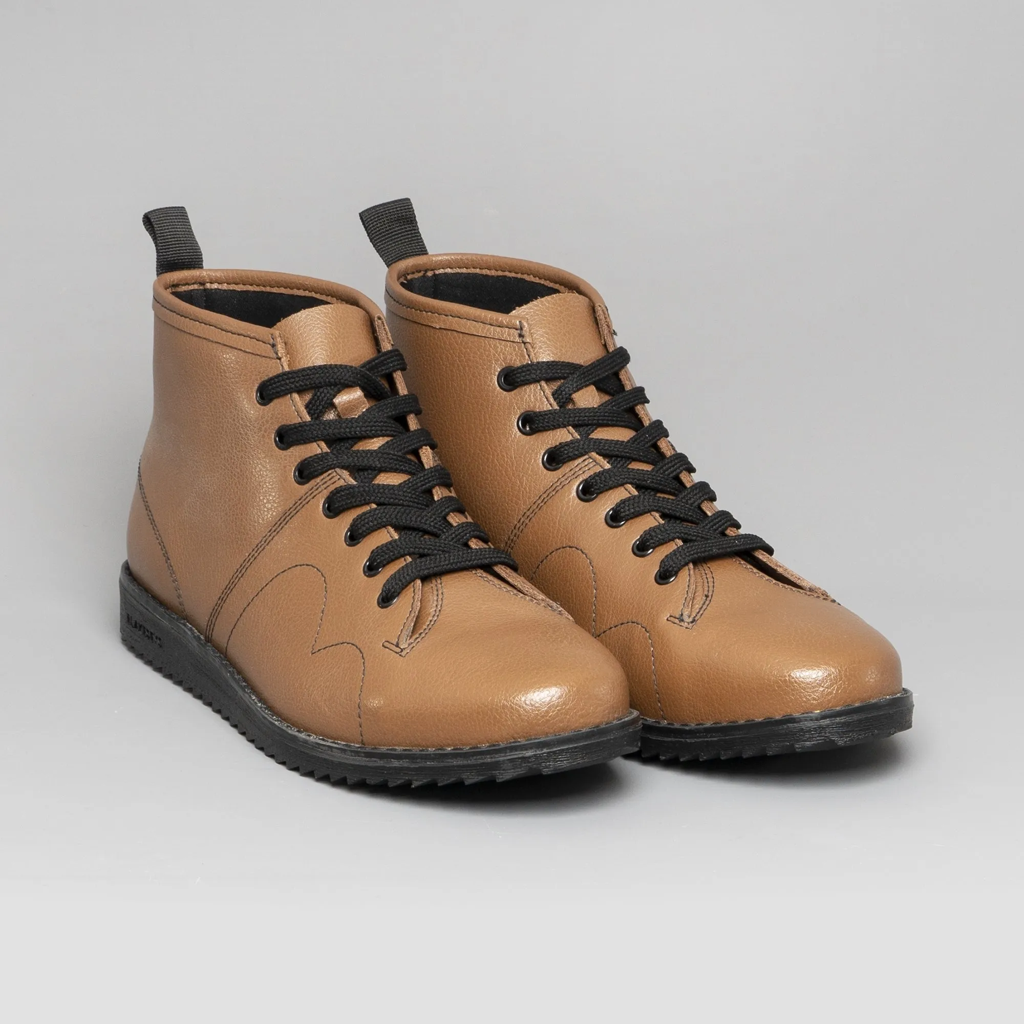 1960 Unisex Leather Monkey Boots Tan/Black