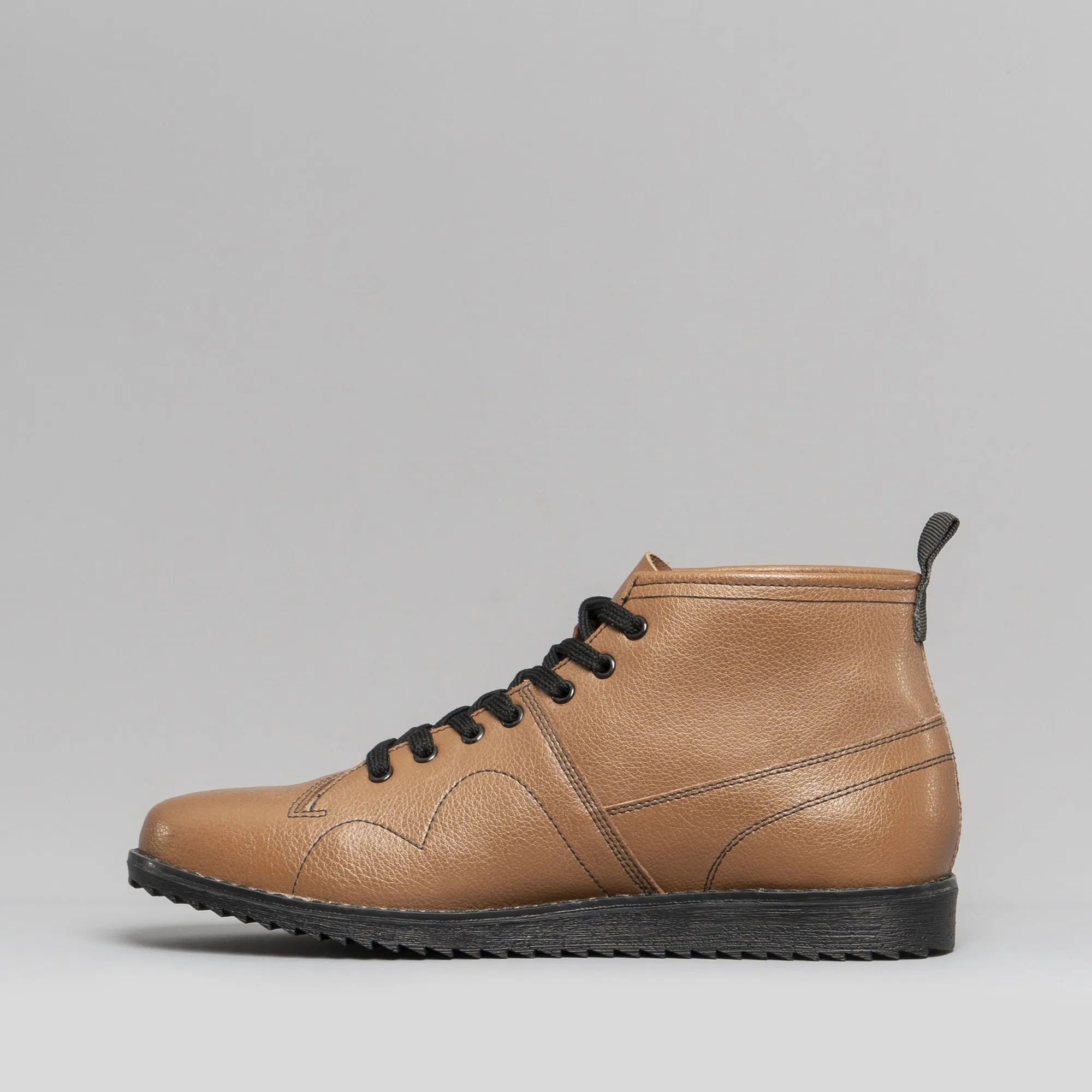 1960 Unisex Leather Monkey Boots Tan/Black