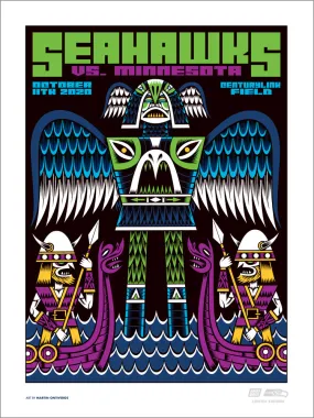 2020 Seahawks vs Vikings Gameday Poster