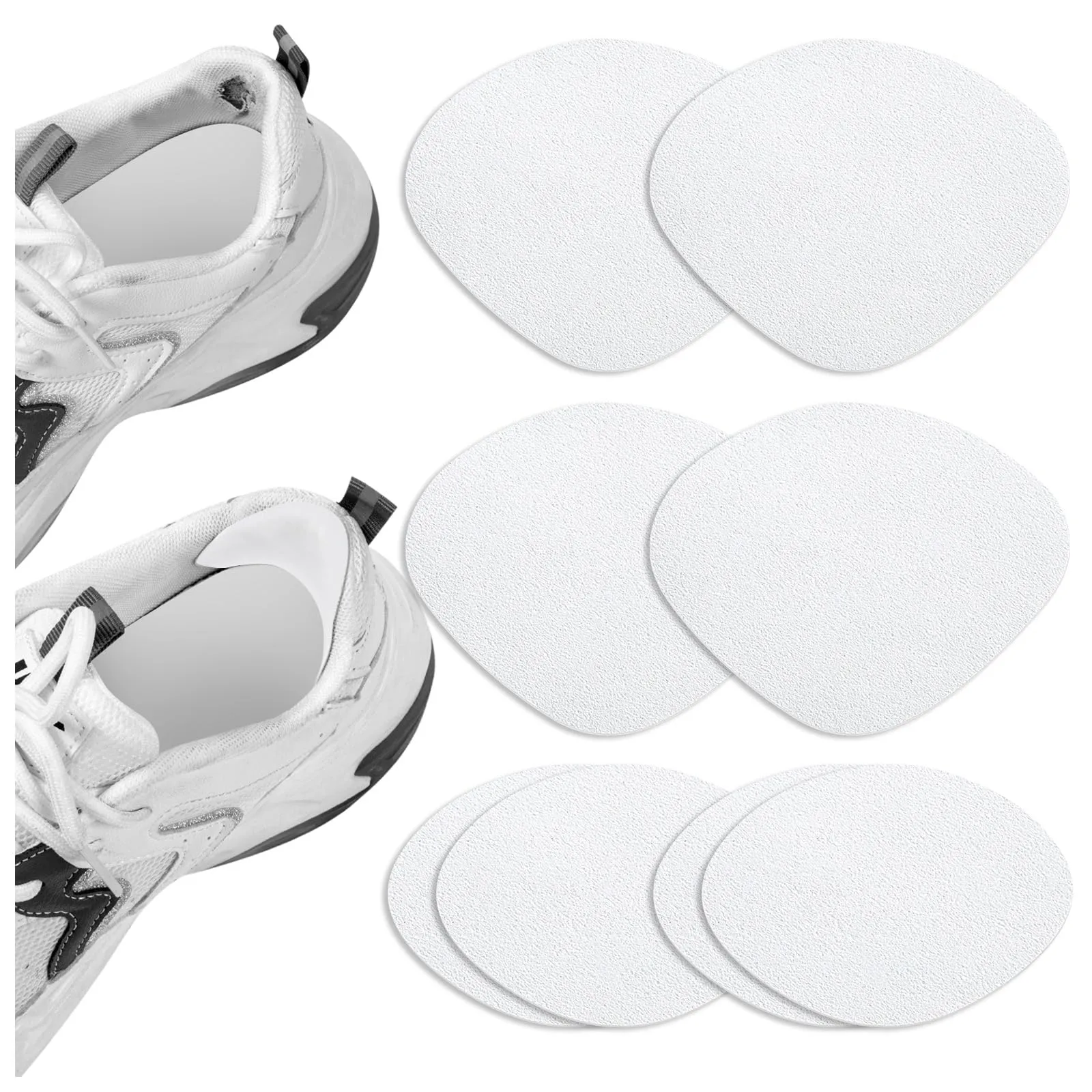 4 Pairs of Self-Adhesive Sneaker Heel Repair Patch, White Shoe Hole Repair Patch, Hole in Shoe Repair for Leather Shoes, High Heels 8