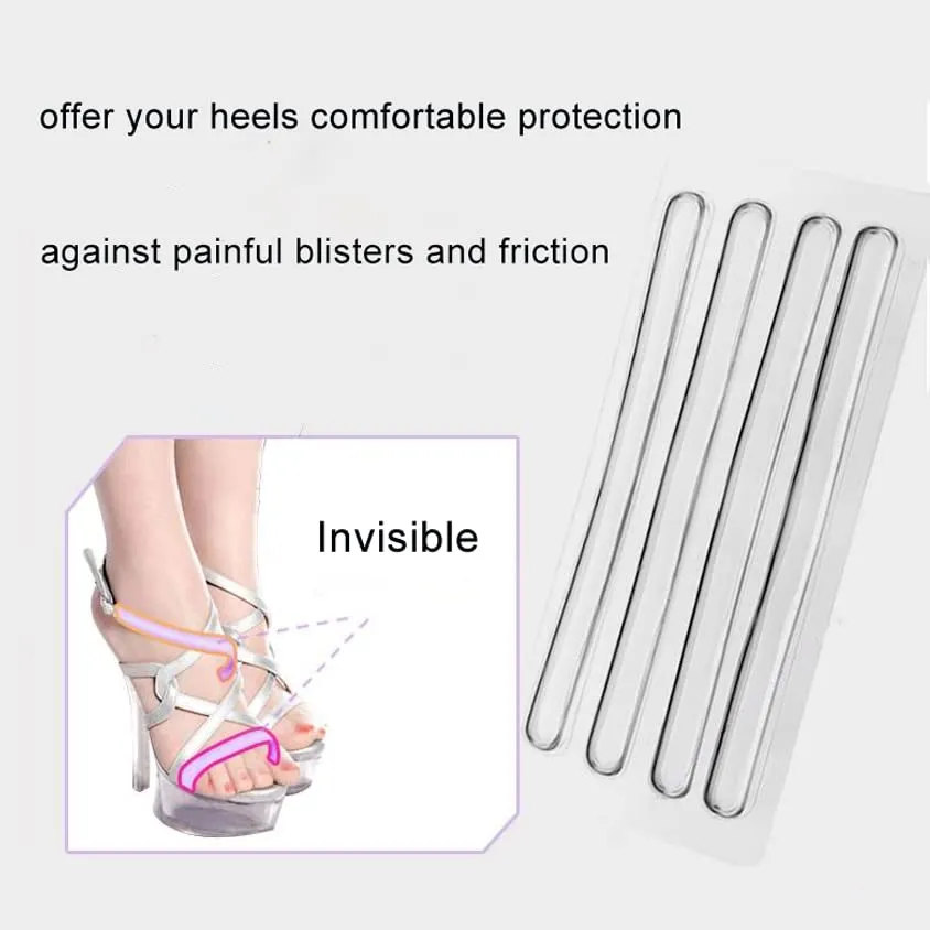 6Sheets/24PCS Clear Silicone Thin Adhesive Back Heel Tape Anti-wear Foot Stickers High Heel Shoes Insert Insole Cushion Affixed Care