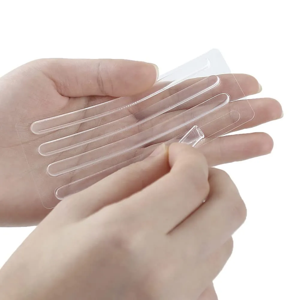 6Sheets/24PCS Clear Silicone Thin Adhesive Back Heel Tape Anti-wear Foot Stickers High Heel Shoes Insert Insole Cushion Affixed Care