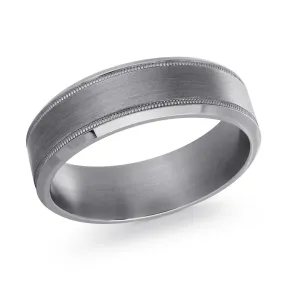 7MM Grey Tantalum Men's Ring, Size 10.0