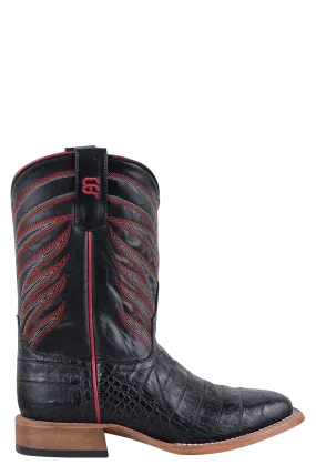 Anderson Bean Black Caiman Print Boots