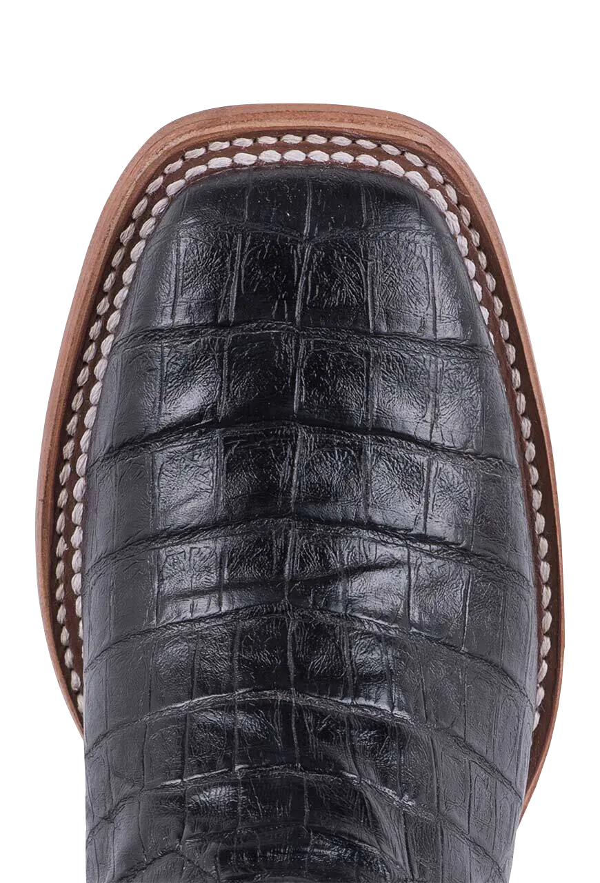 Anderson Bean Black Caiman Print Boots