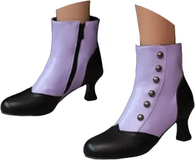 Ankle Boots for Women, Womens Cowboy Boots Mid Heel Victorian Boots Vintage Lace Up Booties Wide Calf Short Boots