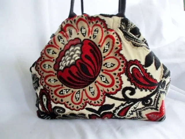 ATENTI USA Carpet TAPESTRY KILIM Tote Bag Bowler Satchel Purse FLORAL