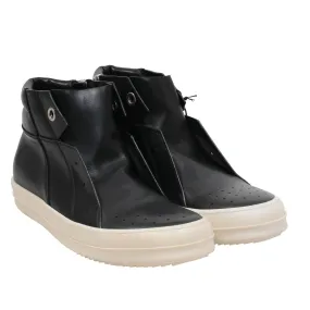 Black White Leather Island Dunk Mid Top Sneakers
