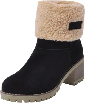 Boots for Women 2024 Winter Warm Snow Boots Ladies Casual Fashion Booties Ankle Boots Shoes Female Mid Calf Boots