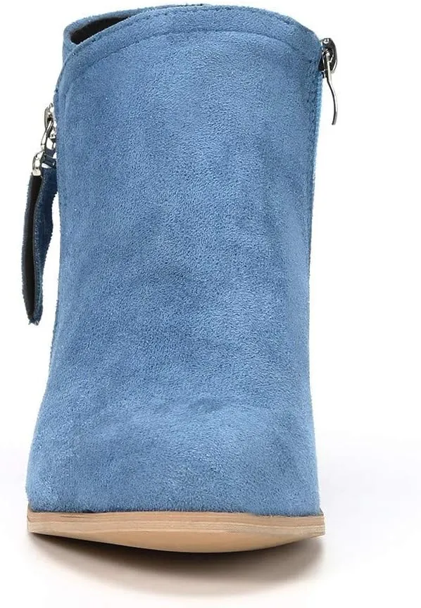Boots for Women Ankle Booties Zipper Dressy Booties Almond Toe Chunky Low Heel Boots for Ladies