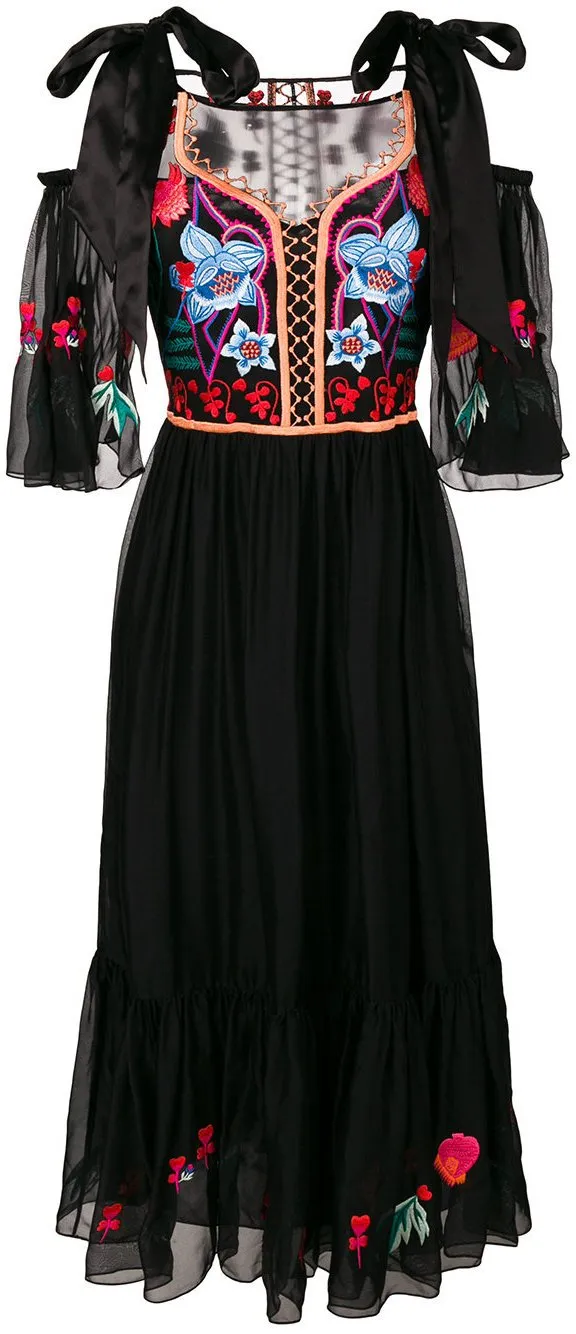 'Botanist' Cold Shoulder Dress