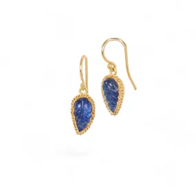 Carved Leaf Moonstone Earrings