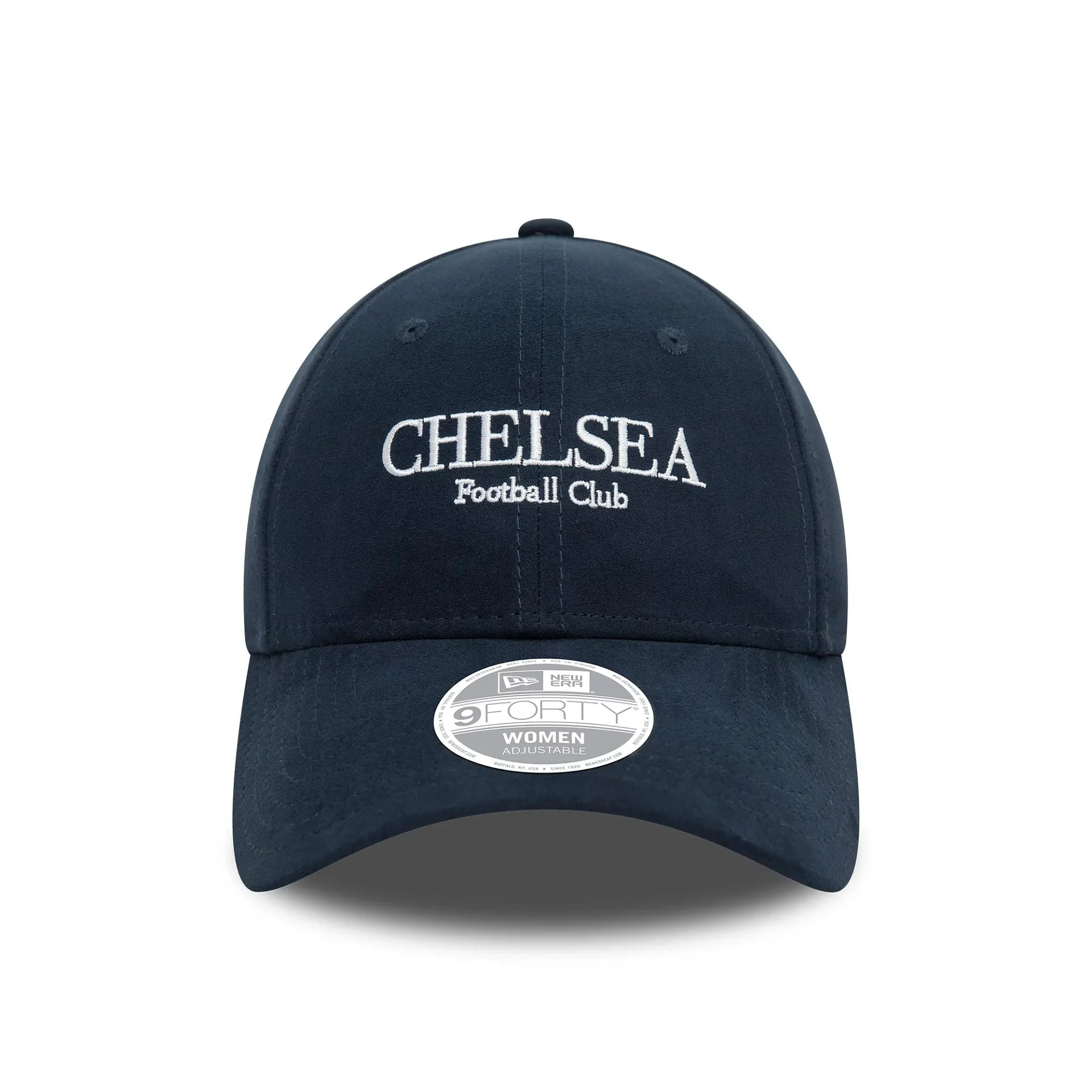 Chelsea FC Wordmark Womens Suede Navy 9FORTY Adjustable Cap