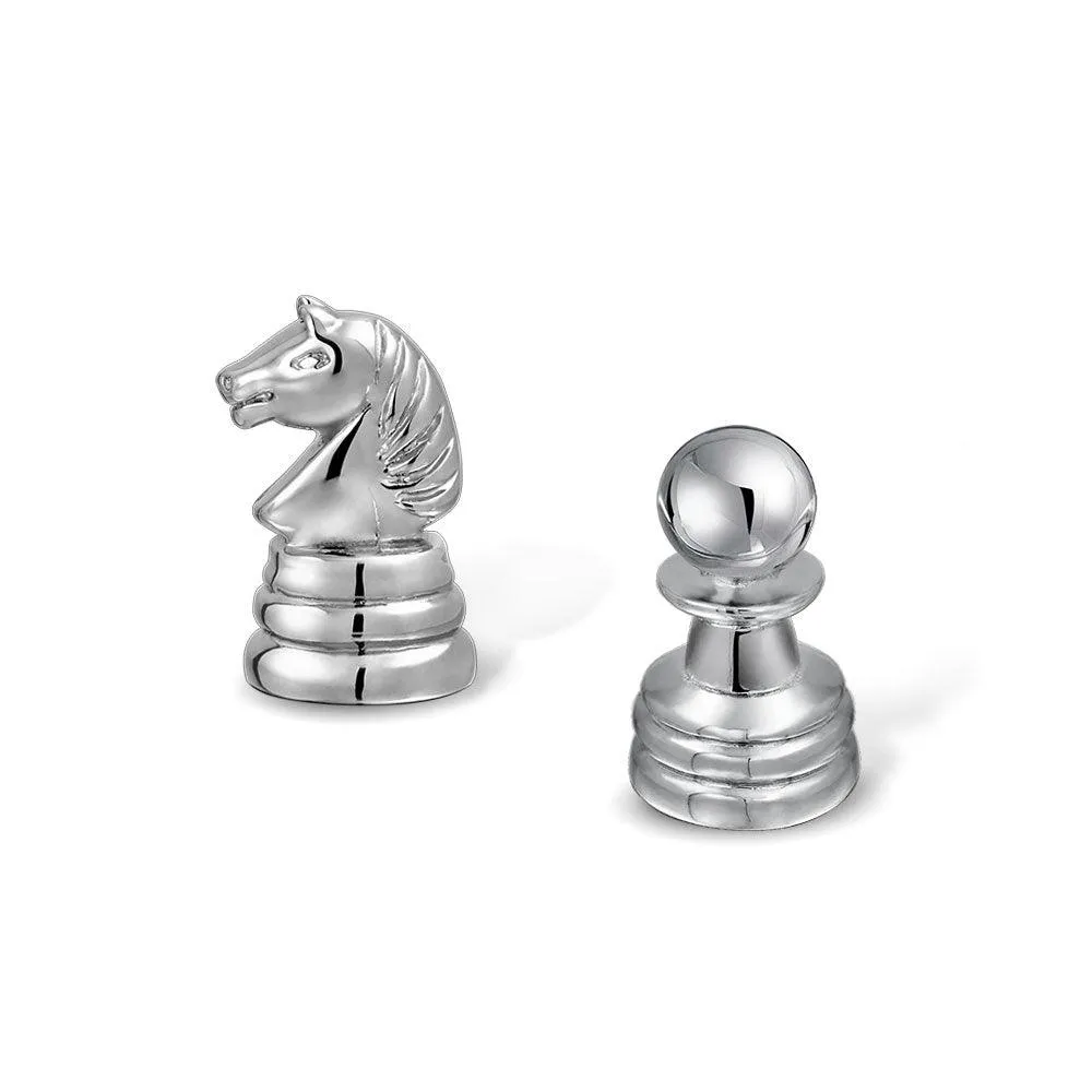 Chess Player Master Knight Cufflinks Stainless Steel