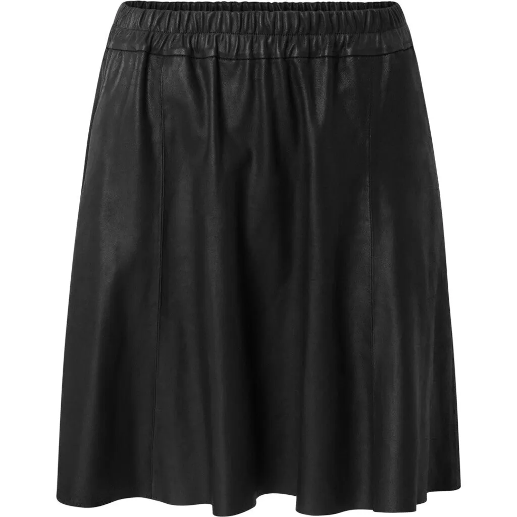 Chic Elena over-knee leather skirt / 50928 - Black (Nero)
