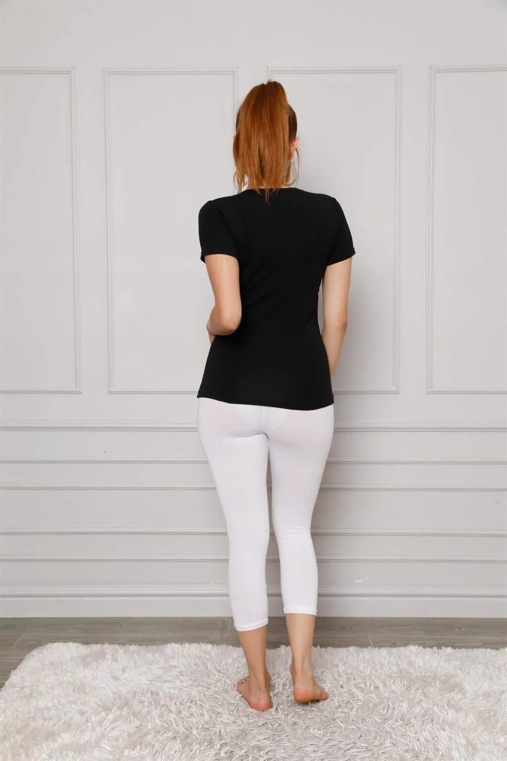 Combed Lycra Knee Length Leggings 5873P