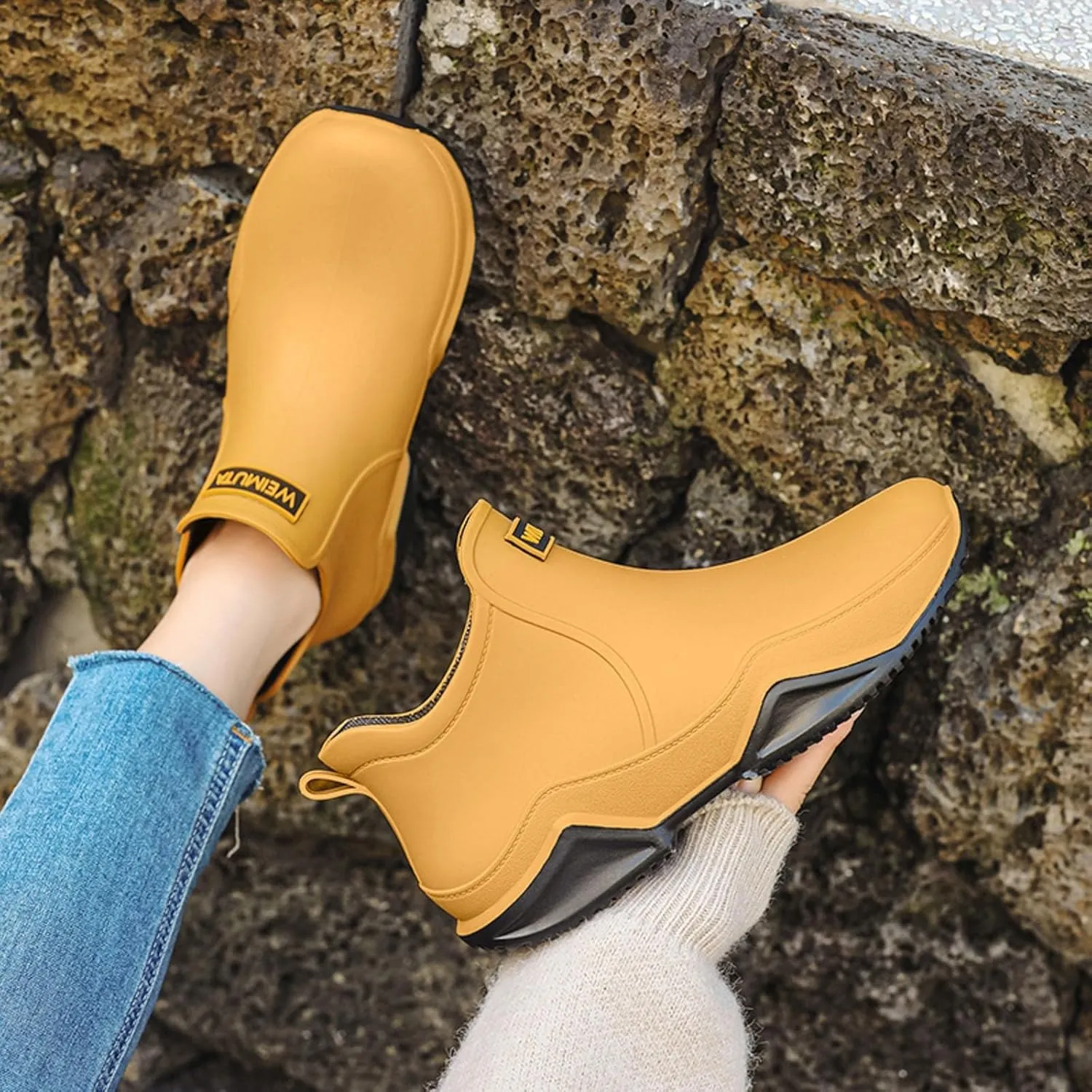 Couple Rain Shoes Outside Wear Versatile Water Shoes Thick Bottom Comfortable Non Slip Womens Original Short Rain Boot