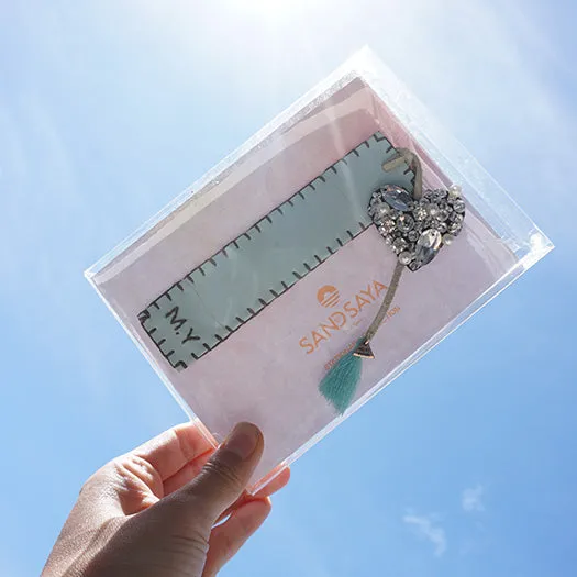 Crystal Heart - Rhine Stone Personalized Bookmark in the box