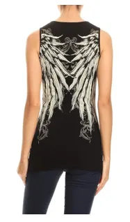Daniel Smart BLACK Oversized Angel Wing Tank Top