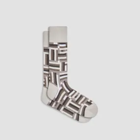 Displaced Check Mid-Calf Socks