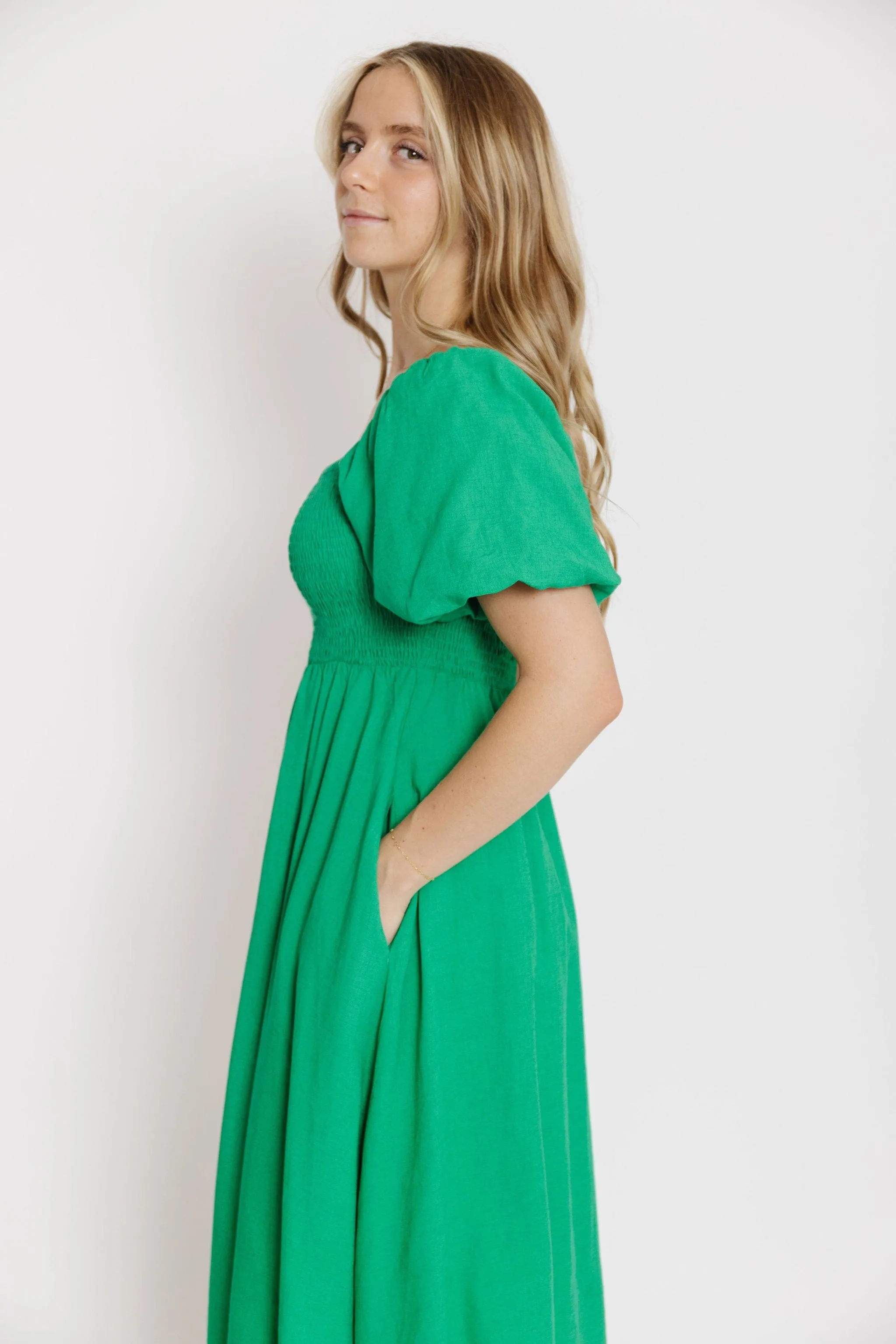 Eden Dress in Kelly Green
