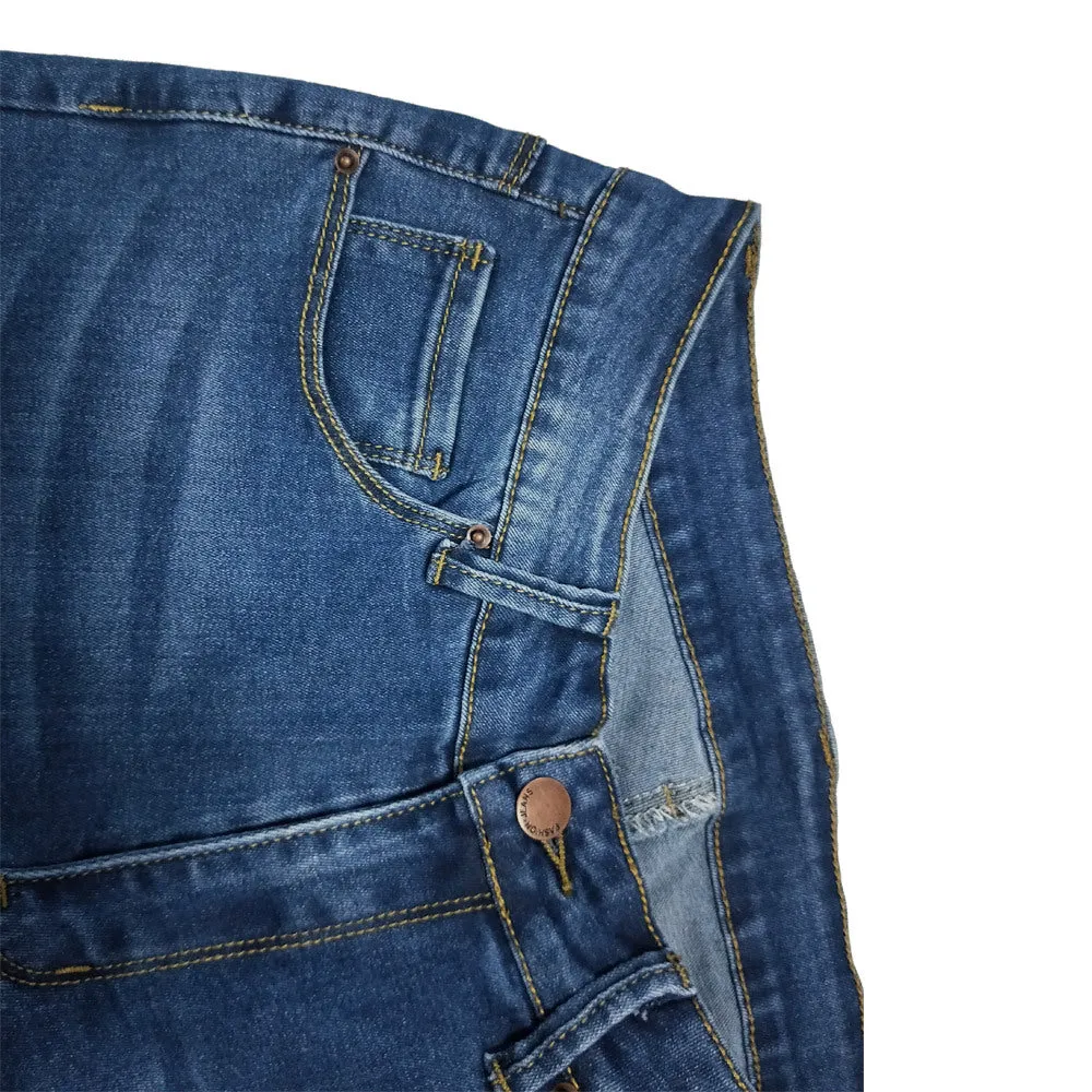 Elastic Knee Length Stretch Jean Shorts
