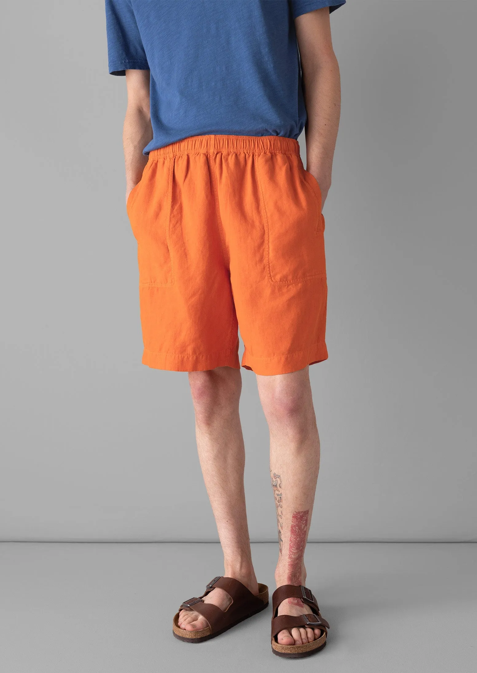 Garment Dyed Linen Drawstring Shorts | Clementine