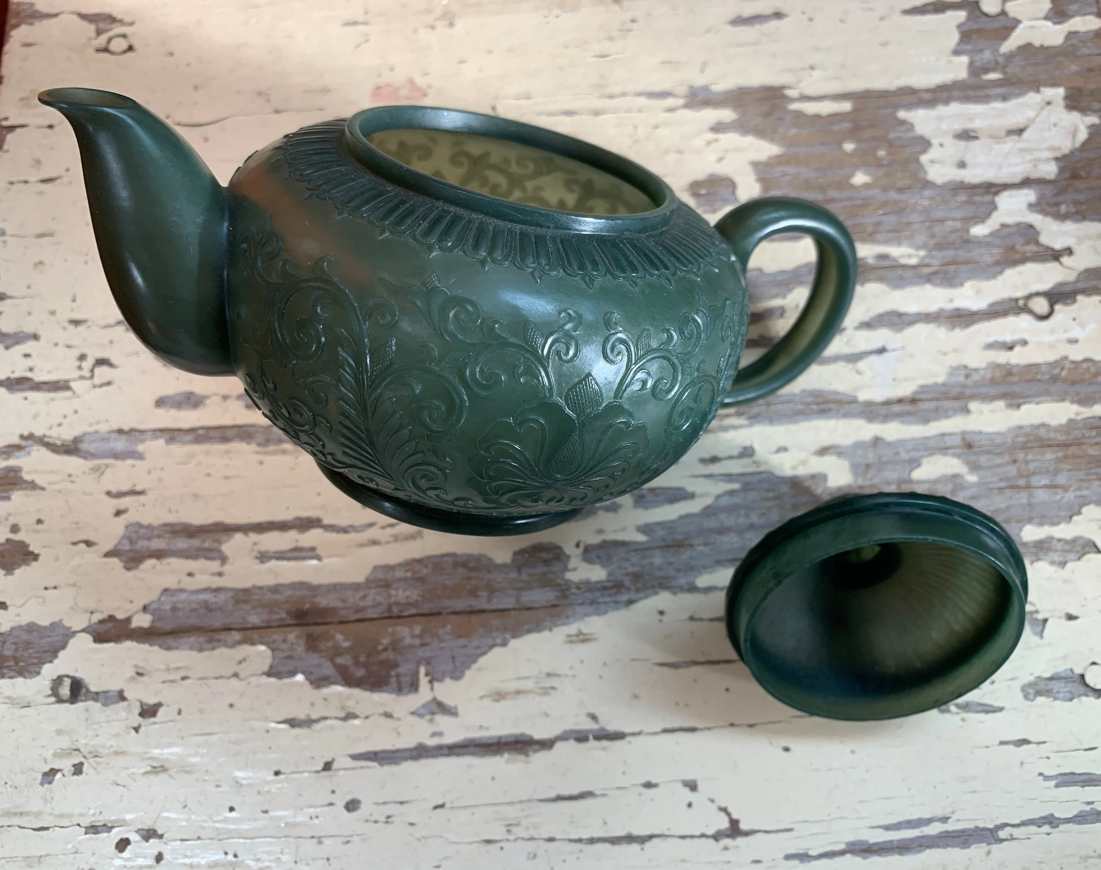 Hand carved jade teapot