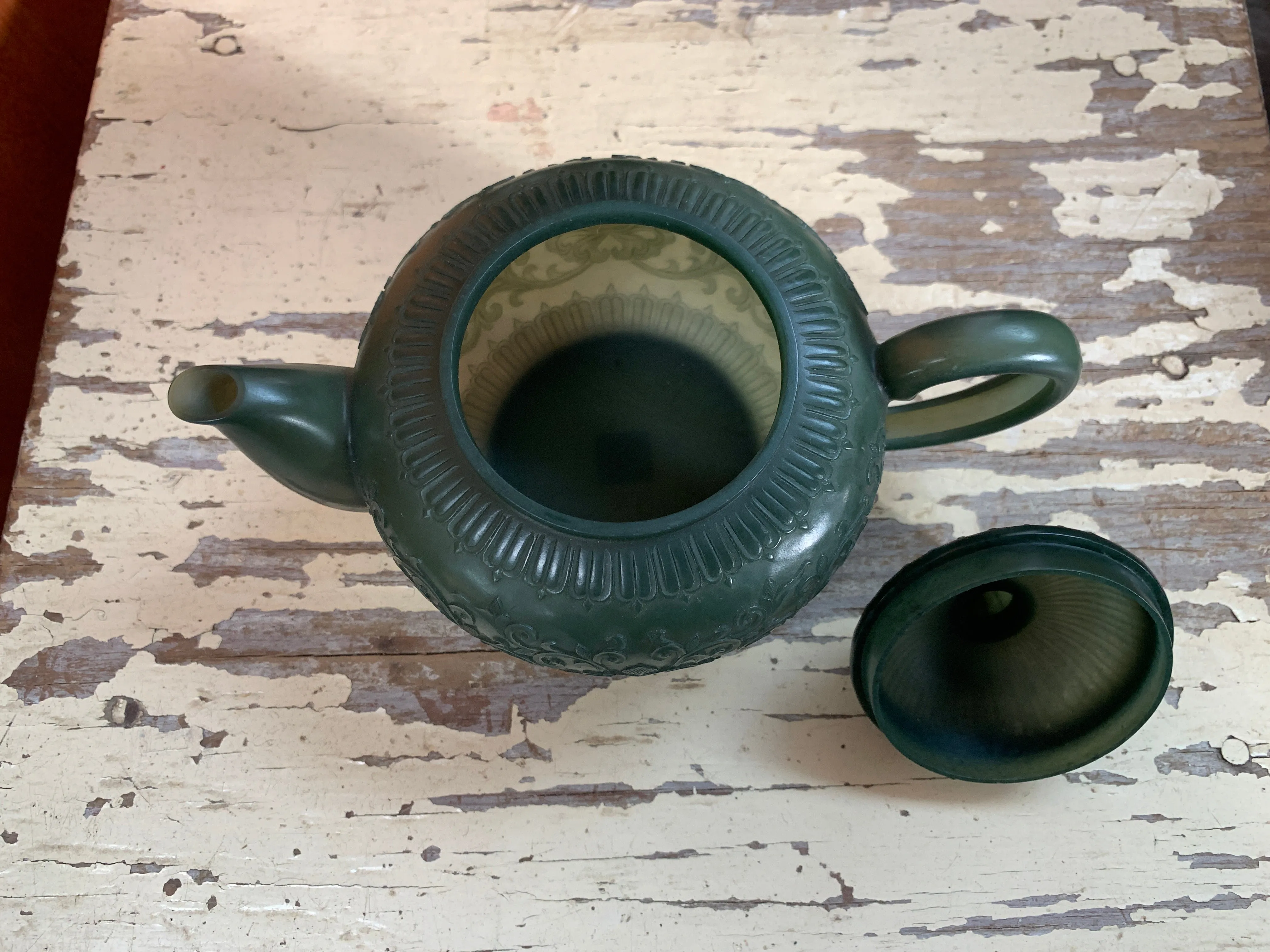 Hand carved jade teapot
