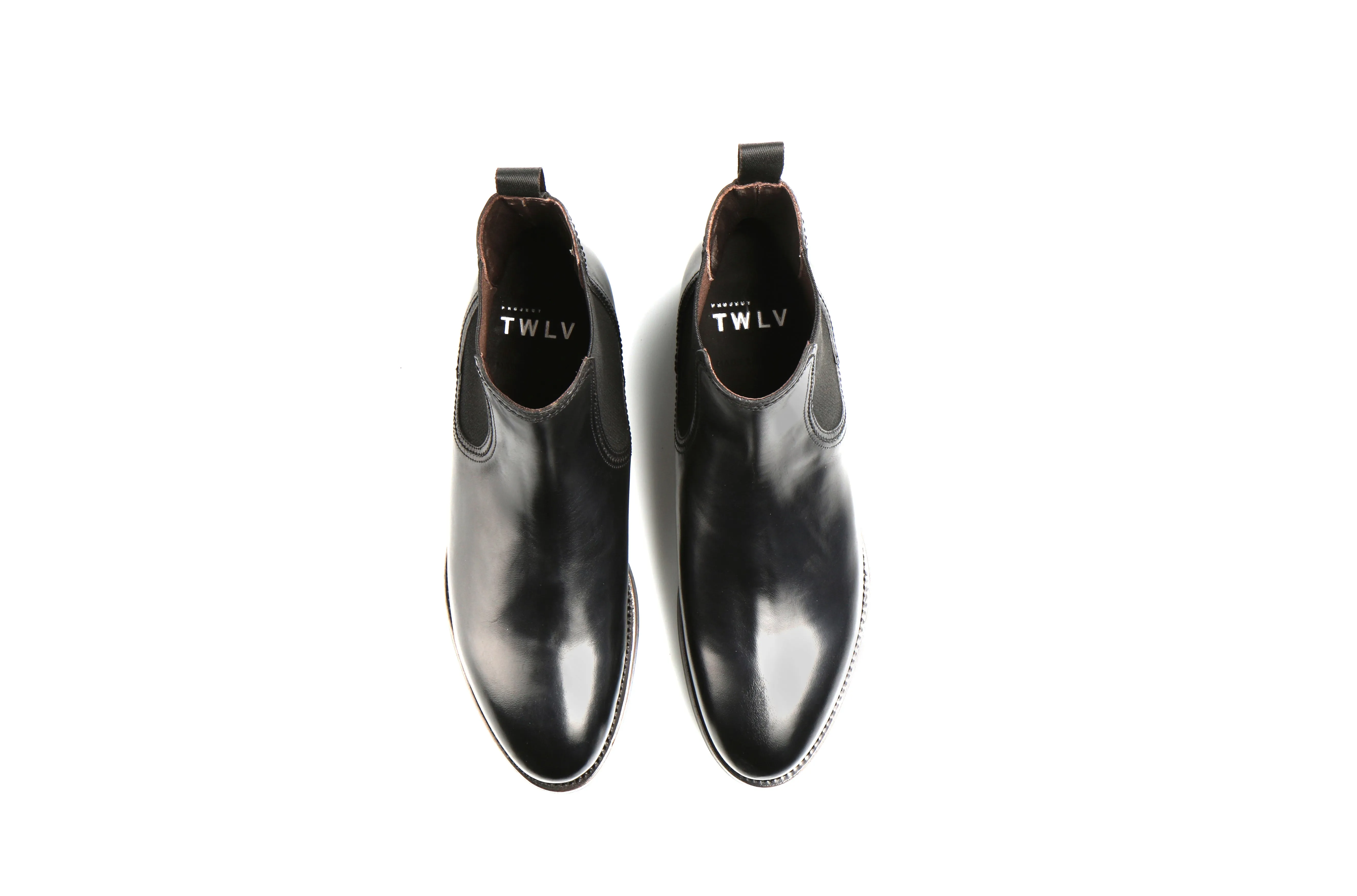 Hanoi Black Cordovan Leather Chelsea Boots