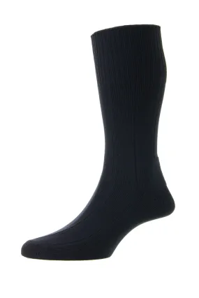 H.J. Hall Indestructible Rib Navy Socks Navy