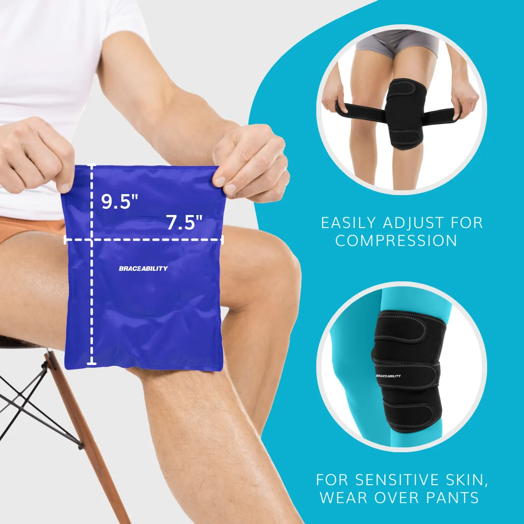 Ice Pack for Knee | Wrap Around Cold Therapy Brace for Pain Relief & Post-Surgery Cryotherapy (Universal)