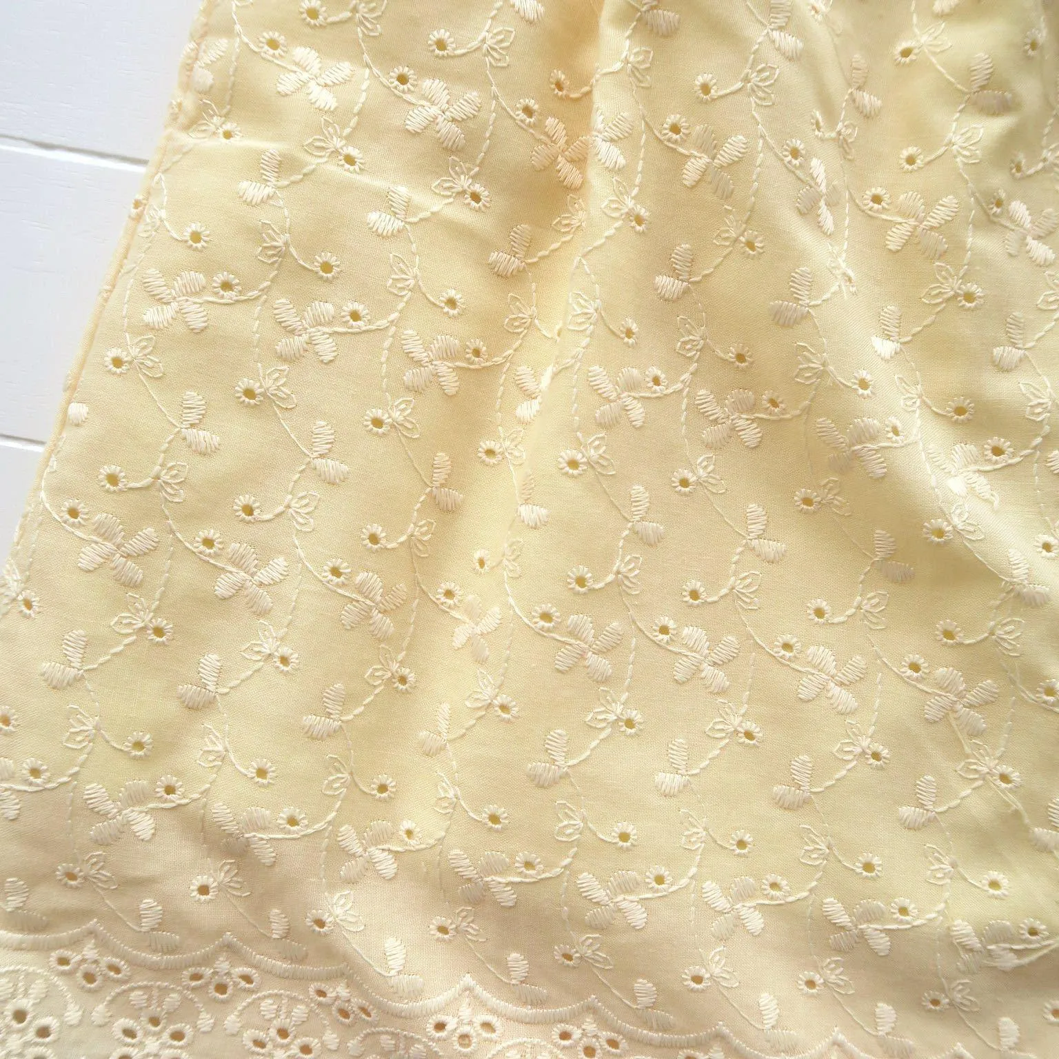 Iris Dress in Yellow Eyelet