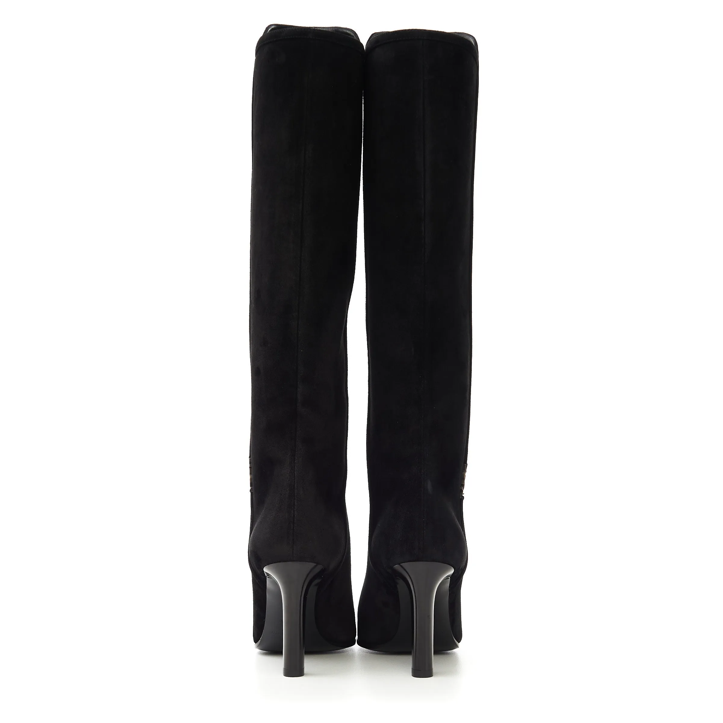 Jane Monogram Boots In Black Suede
