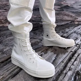 JESSIE ROMAZO NANA HIGH TOP CHUNKY LEATHER SNEAKER IN WHITE