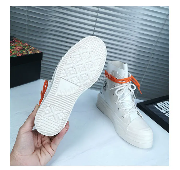 JESSIE ROMAZO NANA HIGH TOP CHUNKY LEATHER SNEAKER IN WHITE