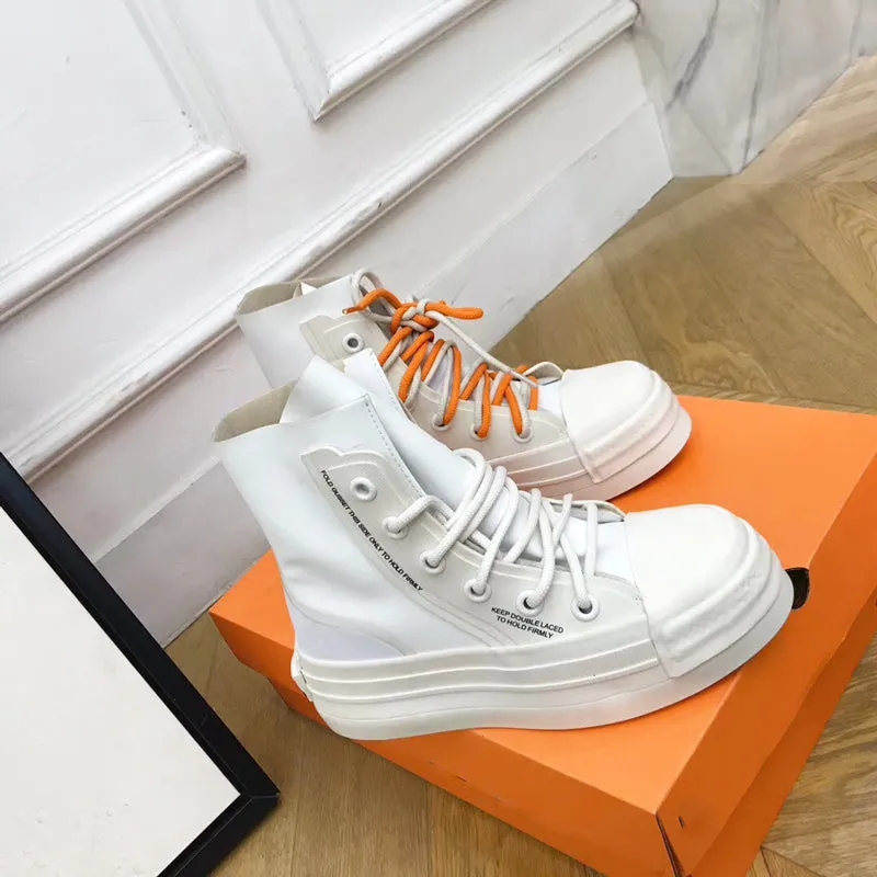 JESSIE ROMAZO NANA HIGH TOP CHUNKY LEATHER SNEAKER IN WHITE