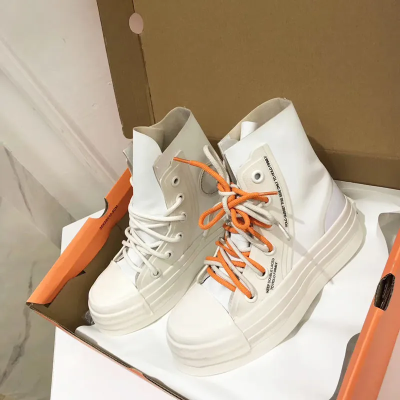 JESSIE ROMAZO NANA HIGH TOP CHUNKY LEATHER SNEAKER IN WHITE