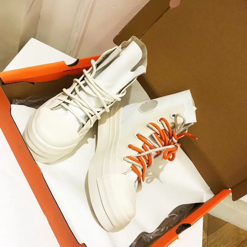 JESSIE ROMAZO NANA HIGH TOP CHUNKY LEATHER SNEAKER IN WHITE