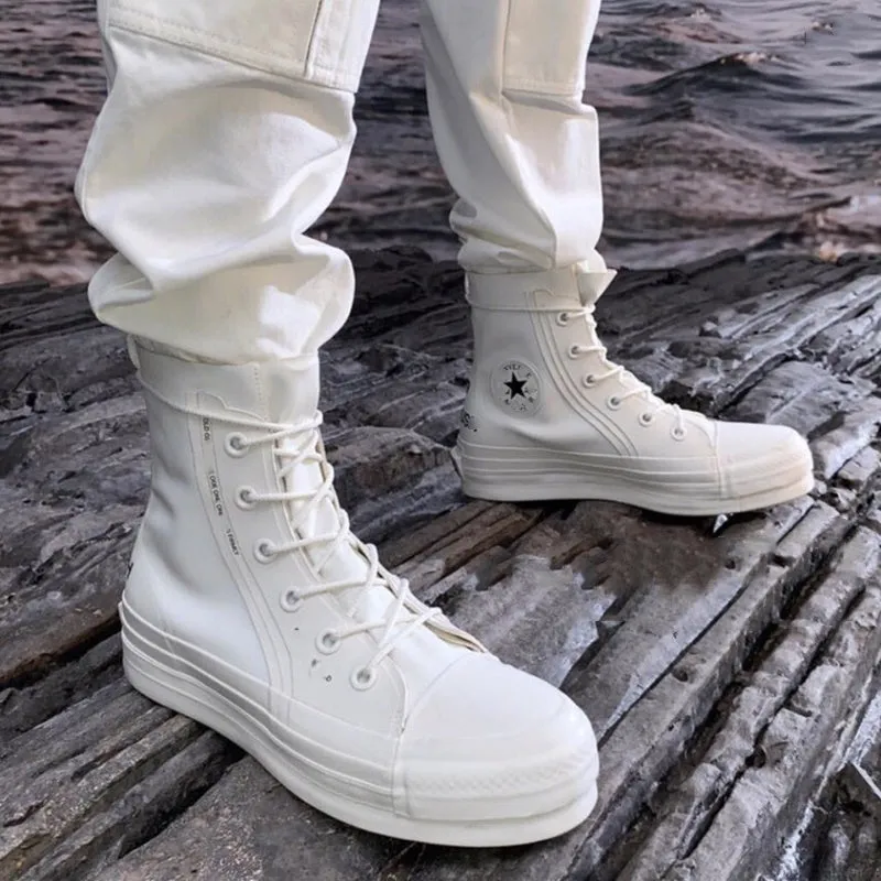 JESSIE ROMAZO NANA HIGH TOP CHUNKY LEATHER SNEAKER IN WHITE