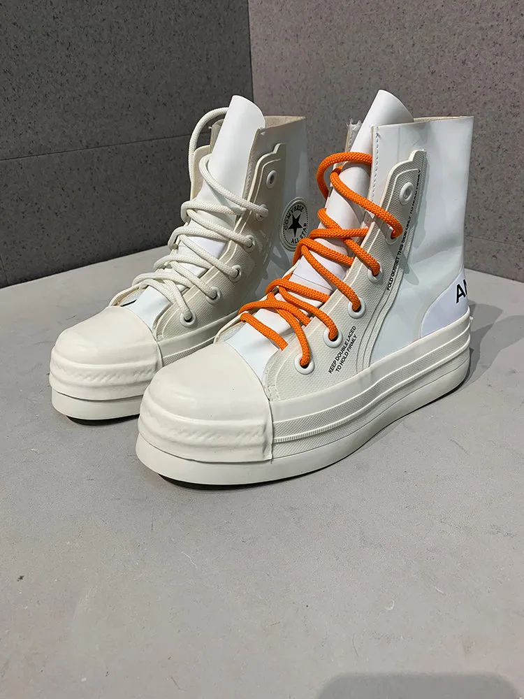 JESSIE ROMAZO NANA HIGH TOP CHUNKY LEATHER SNEAKER IN WHITE