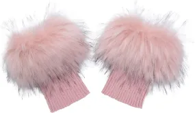 LA CARRIE Women Faux Fur Plush Leg Warmers Short Furry Fuzzy Leg Cuffs Girls Winter Knitted Boot