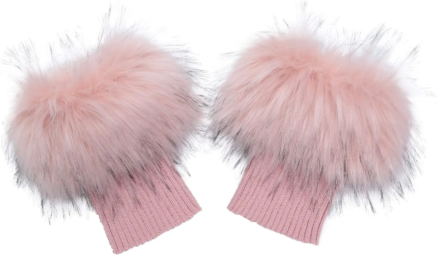 LA CARRIE Women Faux Fur Plush Leg Warmers Short Furry Fuzzy Leg Cuffs Girls Winter Knitted Boot
