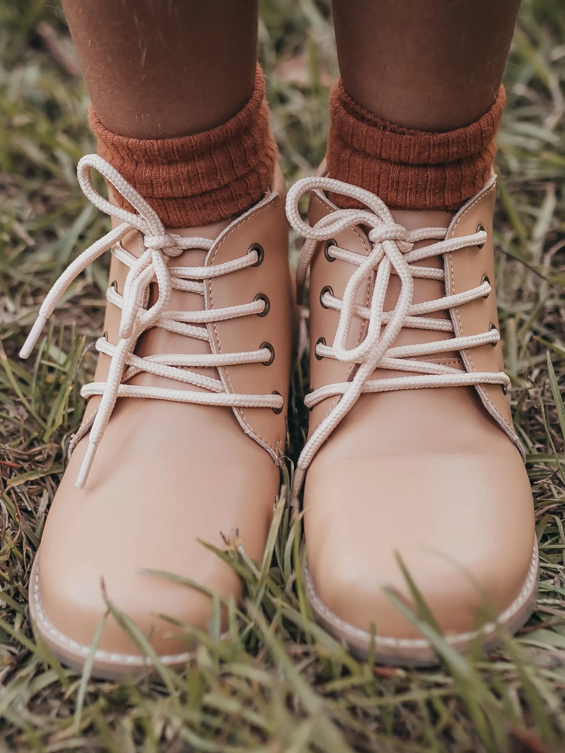 Lace Up Ankle Boot - Tan