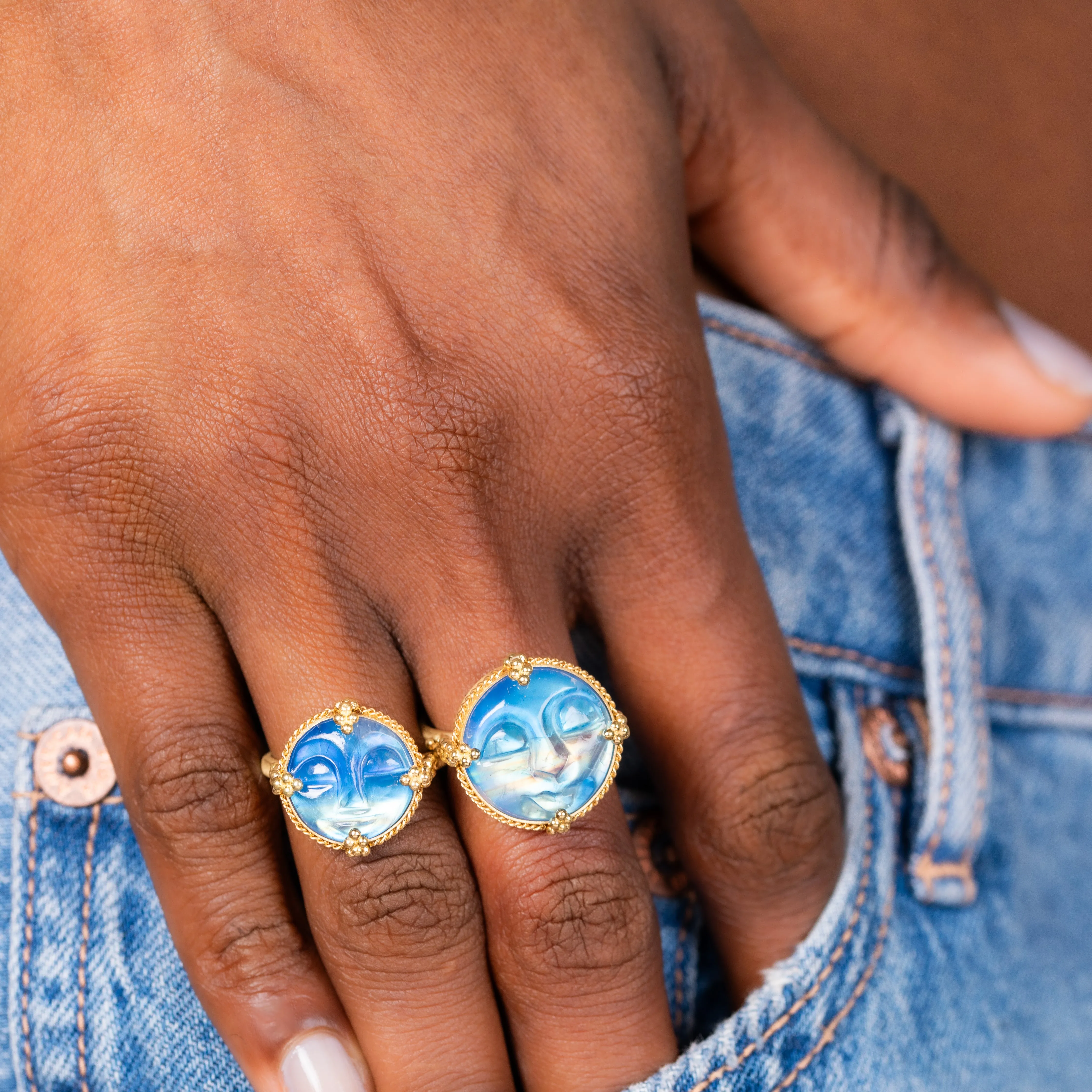 Large Moon Face Ring