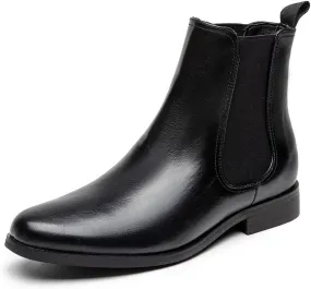 MEMON Women's Chelsea Boots Slip-on Fashion Low Heeled Booties for Women Casual Comfortable Black Ankle Booties Shoes