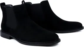 Men’s Black Chelsea Boots-Slip-On Comfy Mens Casual Suede Ankle Boots