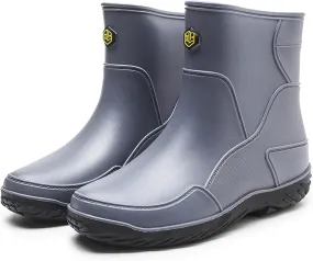 Men's rain boots,mid-calf rubber shoes, fashionable,warmth