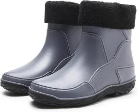 Men's rain boots,mid-calf rubber shoes, fashionable,warmth