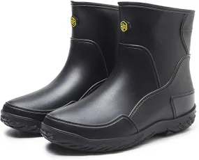 Men's rain boots,mid-calf rubber shoes, fashionable,warmth